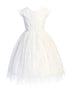 Big Girls White French Lace Peek A Boo Tulle Junior Bridesmaid Dress 7-16 - SophiasStyle.com